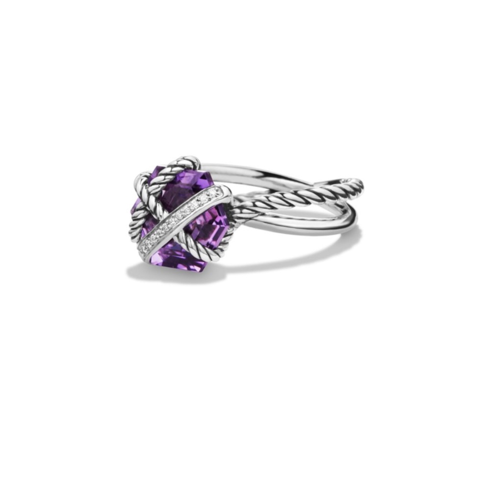 David Yurman Amethyst Cross Over Ring